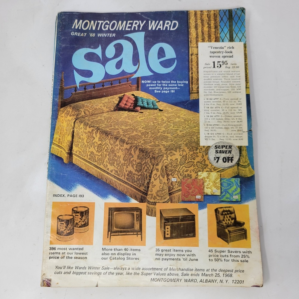 Vintage 1968 Montgomery Ward Great Winter Sale Catalog Retro MCM Advertising
